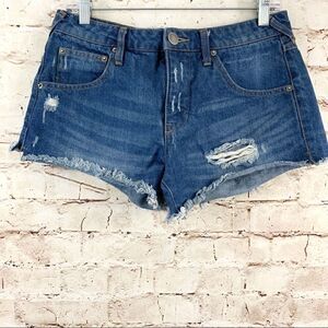 Life in Progress distressed jean shorts